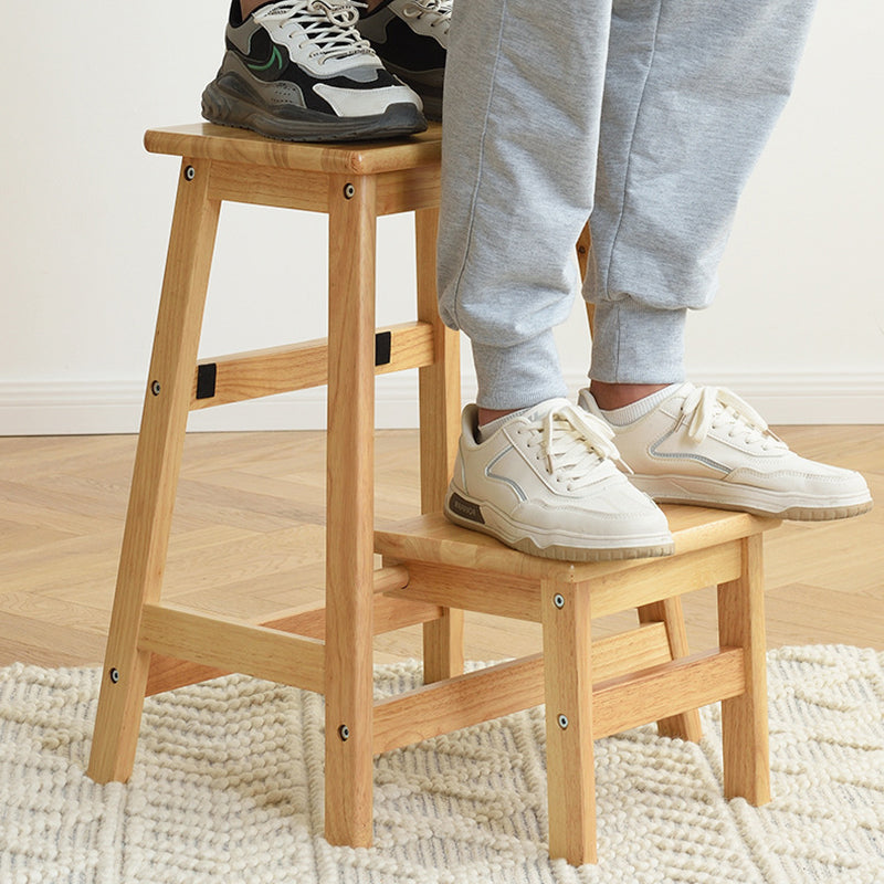 Modern Minimalist Folding Square Trapezoid Solid Wood Shoe Stool For Living Room