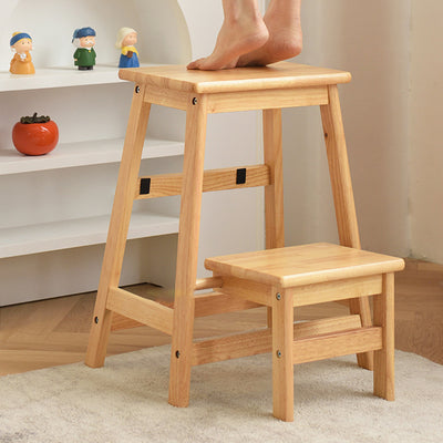 Modern Minimalist Folding Square Trapezoid Solid Wood Shoe Stool For Living Room