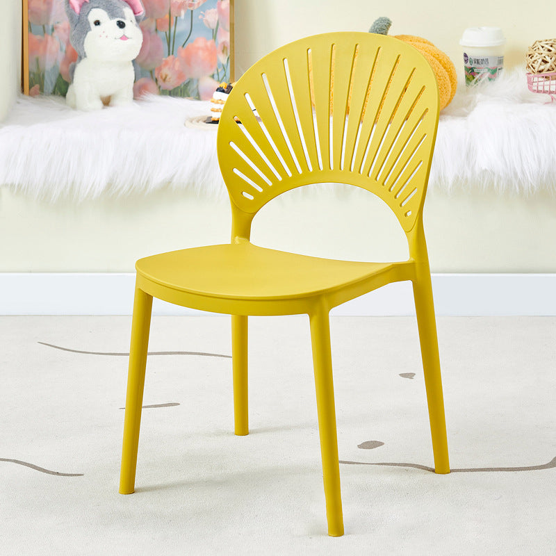 Modern Minimalist Hollow Bend Square Plastic Dining Chair Backrest For Dining Room