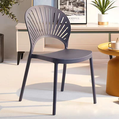 Modern Minimalist Hollow Bend Square Plastic Dining Chair Backrest For Dining Room