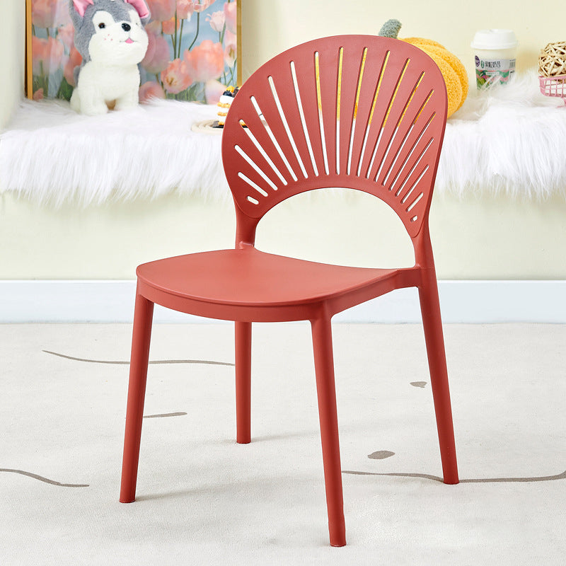 Modern Minimalist Hollow Bend Square Plastic Dining Chair Backrest For Dining Room