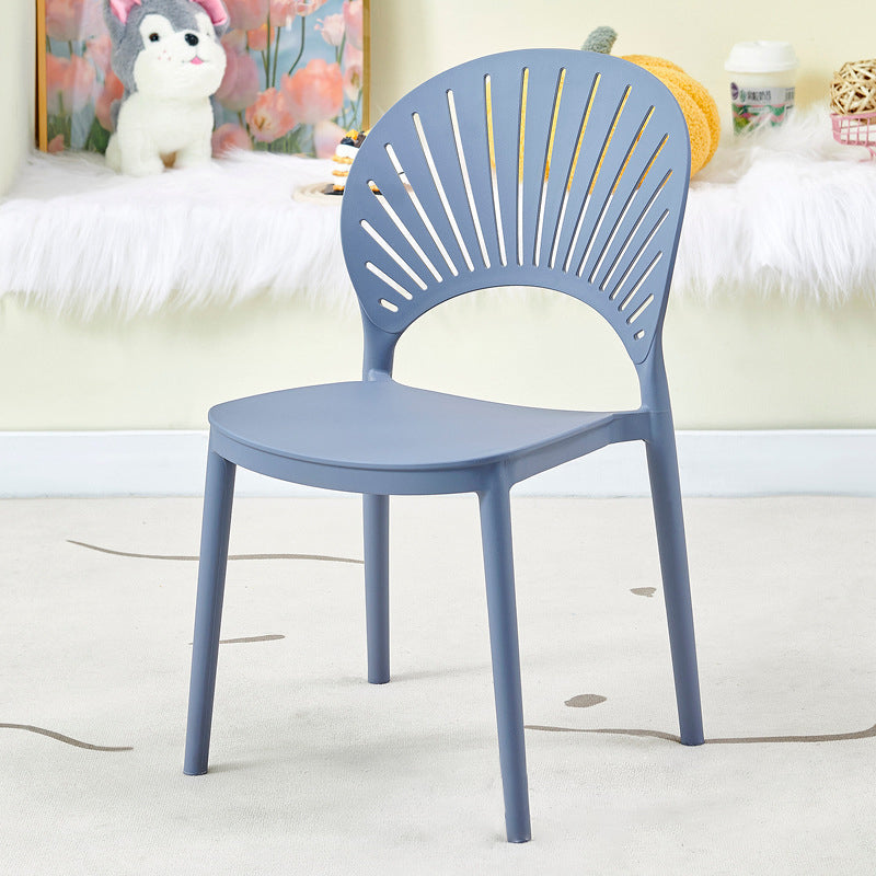 Modern Minimalist Hollow Bend Square Plastic Dining Chair Backrest For Dining Room