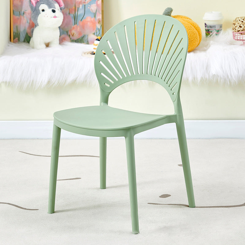 Modern Minimalist Hollow Bend Square Plastic Dining Chair Backrest For Dining Room