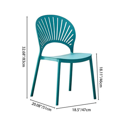 Modern Minimalist Hollow Bend Square Plastic Dining Chair Backrest For Dining Room