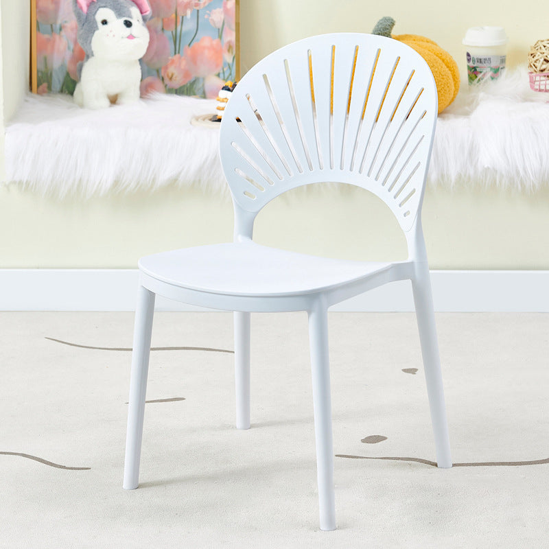 Modern Minimalist Hollow Bend Square Plastic Dining Chair Backrest For Dining Room