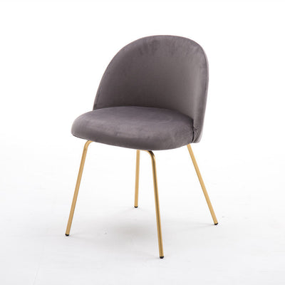 Contemporary Scandinavian Velvet Iron Wood Round Vanity Stool Backrest For Bedroom