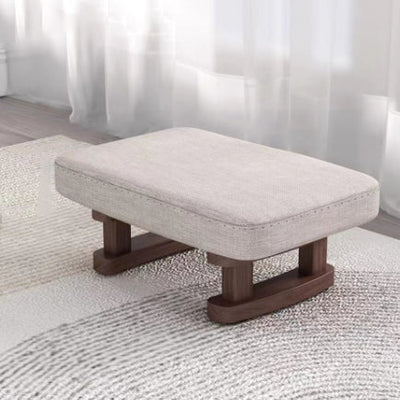 Contemporary Scandinavian Wood Fabric Sponge Rectangular Low Stool For Entryway