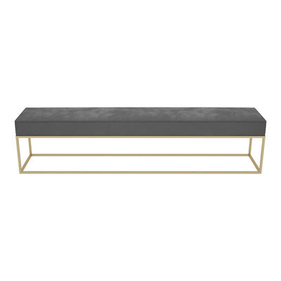 Modern Minimalist Velvet Sponge Metal Square Rectangular Footstool Backless For Bedroom