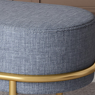 Contemporary Scandinavian Velvet Fabric Sponge Iron Round Elliptical Rectangular Footstool Backless For Entryway