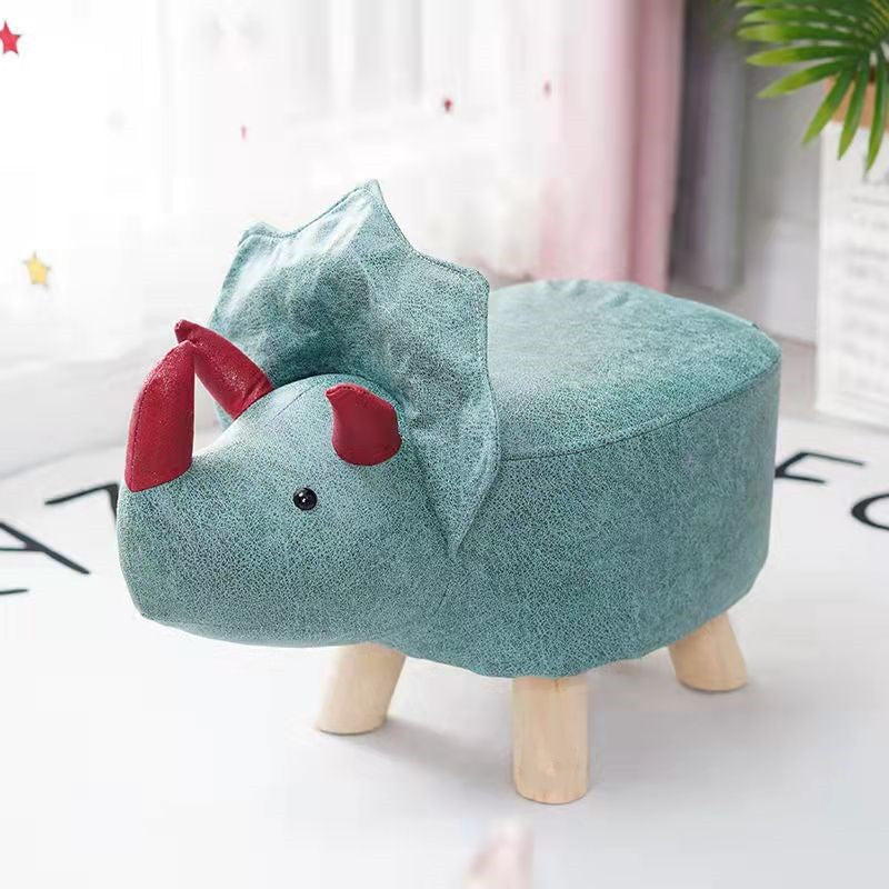 Contemporary Creative Kids Fabric Wood Sponge Animal Elephant Footstool For Entryway