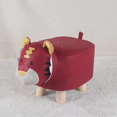 Contemporary Creative Kids Fabric Wood Sponge Animal Elephant Footstool For Entryway