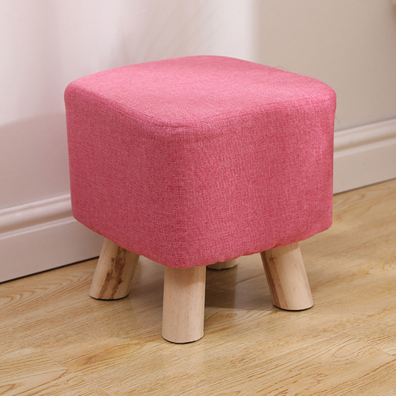 Modern Simplicity Cotton Linen Wood Sponge Round Square Footstool Stackable For Living Room