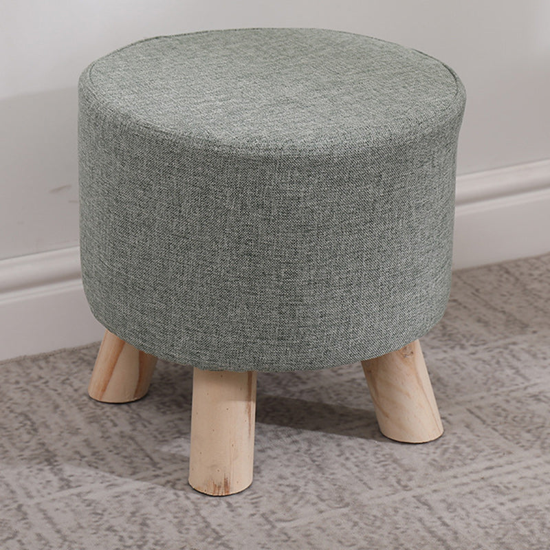 Modern Simplicity Cotton Linen Wood Sponge Round Square Footstool Stackable For Living Room