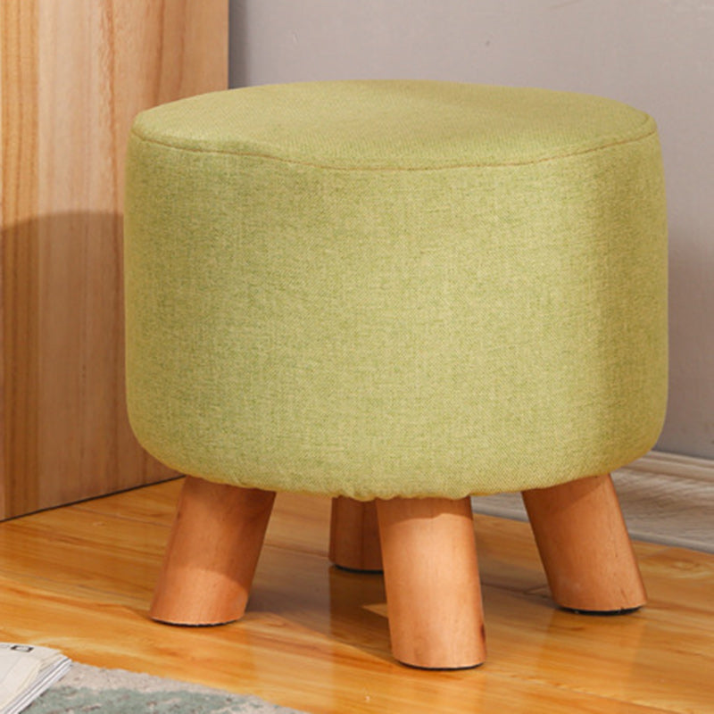 Modern Simplicity Cotton Linen Wood Sponge Round Square Footstool Stackable For Living Room