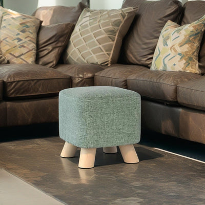 Modern Simplicity Cotton Linen Wood Sponge Round Square Footstool Stackable For Living Room