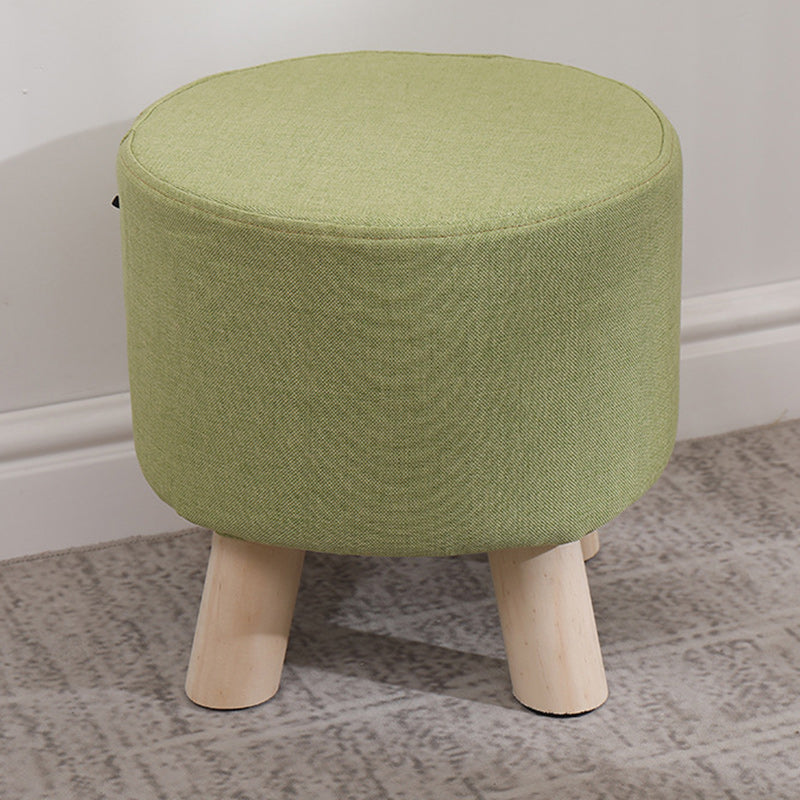 Modern Simplicity Cotton Linen Wood Sponge Round Square Footstool Stackable For Living Room