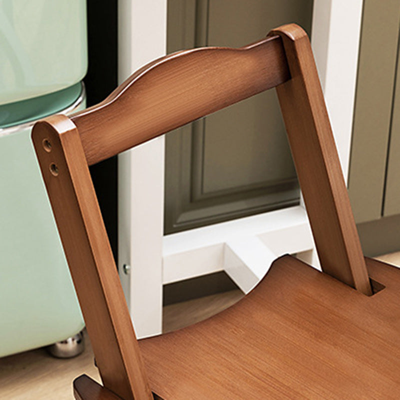 Modern Simplicity Bamboo Round Bar Stool Backrest Footrest Foldable For Kitchen