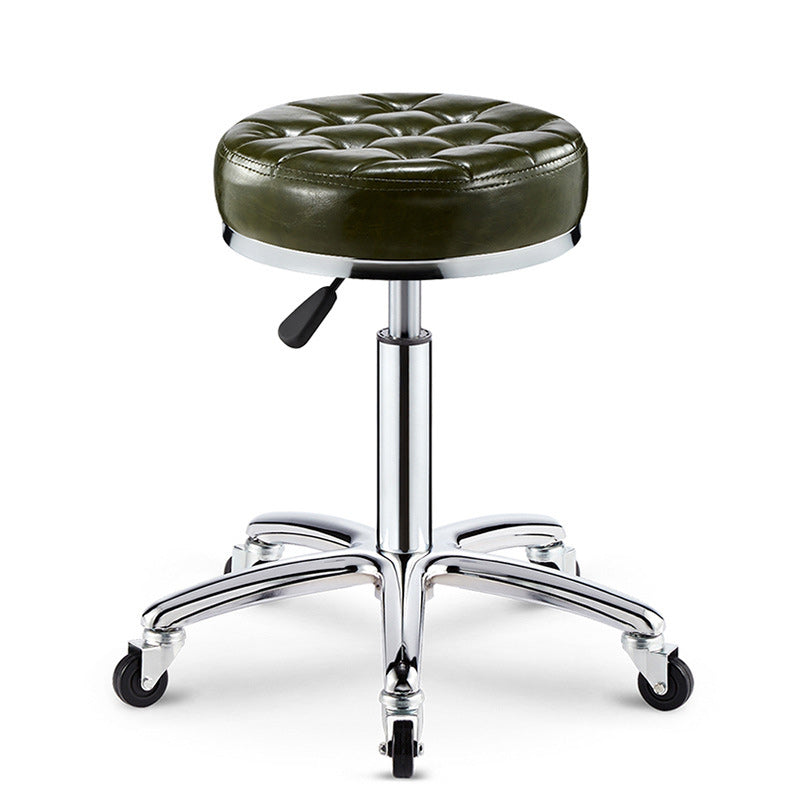 Modern Simplicity Leather Sponge Plastic Steel Round Checked Pattern Bar Stool Adjustable For Kitchen