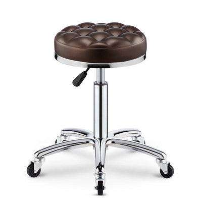 Modern Simplicity Leather Sponge Plastic Steel Round Checked Pattern Bar Stool Adjustable For Kitchen