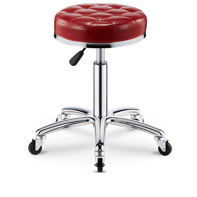 Tabouret de bar réglable en cuir, éponge, plastique et acier à motif à carreaux rond pour cuisine 