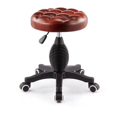 Modern Simplicity Leather Sponge Plastic Steel Round Checked Pattern Bar Stool Adjustable For Kitchen