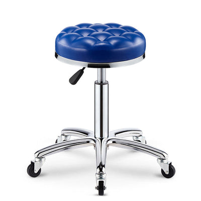 Modern Simplicity Leather Sponge Plastic Steel Round Checked Pattern Bar Stool Adjustable For Kitchen