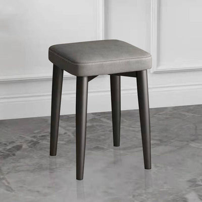 Contemporary Scandinavian Fabric Leather Iron Latex Square Stool Stackable For Living Room