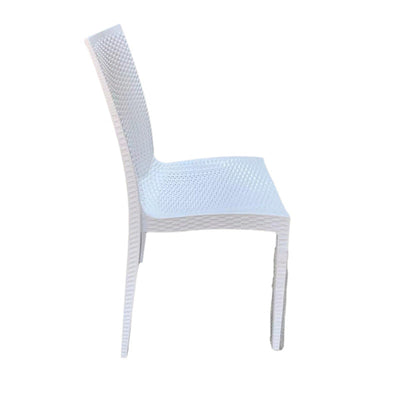 Modern Minimalist Weaving Plastic Square Dining Chair Backrest Stackable For Dining Room