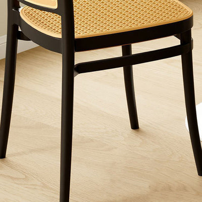 Contemporary Scandinavian Weaving Tritan Square Dining Chair Backrest Stackable For Dining Room