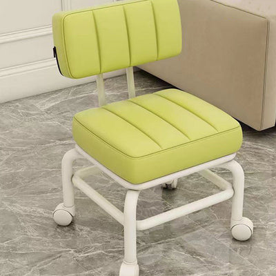 Modern Minimalist Leather Sponge Metal Square Low Stool Backrest Movable For Living Room