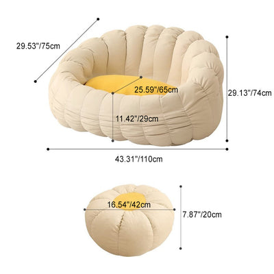 Contemporary Nordic Snowflake Fleece EPS Flower Round Sofa Footrest For Bedroom