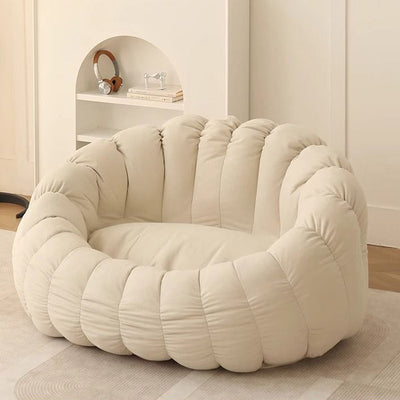 Contemporary Nordic Snowflake Fleece EPS Flower Round Sofa Footrest For Bedroom