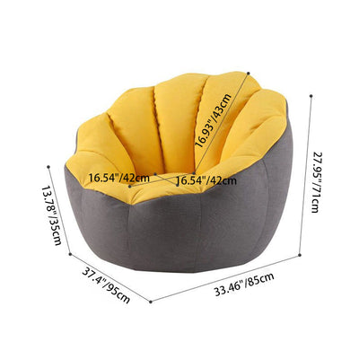 Contemporary Scandinavian Fine Cotton Particle Petal Lazy Round Sofa Footrest For Living Room