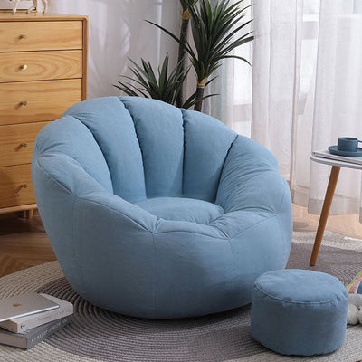 Contemporary Scandinavian Fine Cotton Particle Petal Lazy Round Sofa Footrest For Living Room