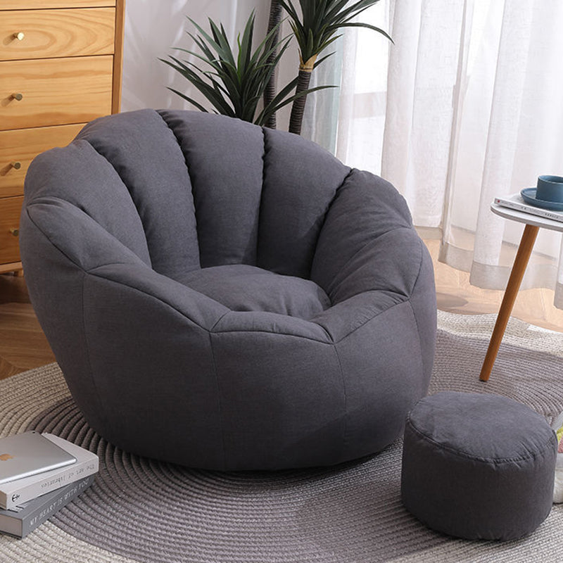 Contemporary Scandinavian Fine Cotton Particle Petal Lazy Round Sofa Footrest For Living Room