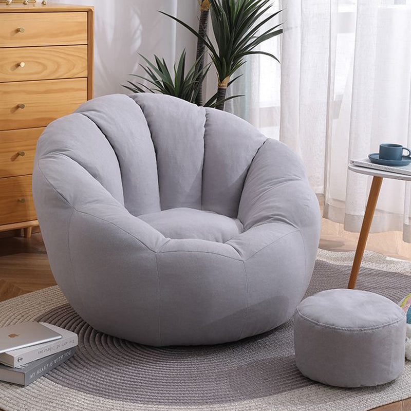 Contemporary Scandinavian Fine Cotton Particle Petal Lazy Round Sofa Footrest For Living Room