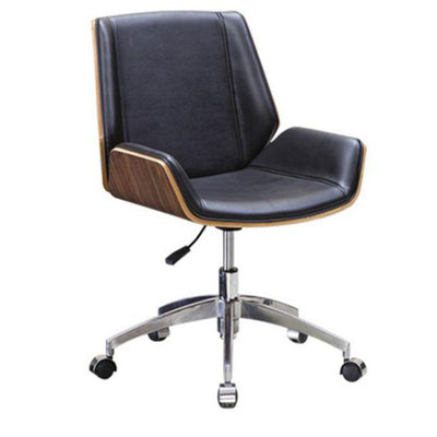 Contemporary Nordic Square Leather Board Steel Desk Chair Backrest Swivel For Home Office