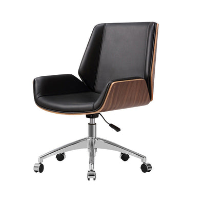 Contemporary Nordic Square Leather Board Steel Desk Chair Backrest Swivel For Home Office