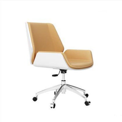 Contemporary Nordic Square Leather Board Steel Desk Chair Backrest Swivel For Home Office