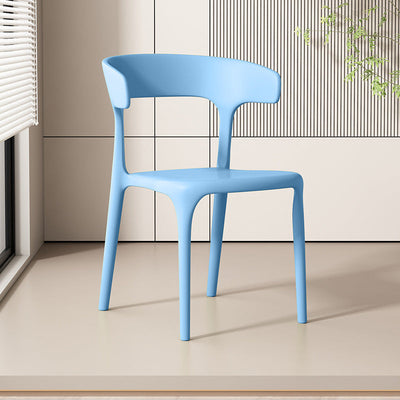 Contemporary Scandinavian Plastic Square Hollowed Dining Chair Backrest Stackable For Dining Room