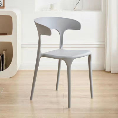 Contemporary Scandinavian Plastic Square Hollowed Dining Chair Backrest Stackable For Dining Room