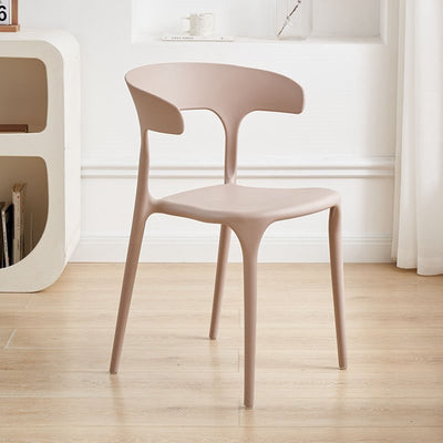 Contemporary Scandinavian Plastic Square Hollowed Dining Chair Backrest Stackable For Dining Room