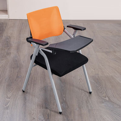 Modern Minimalist Mesh Sponge Metal Square Desk Chair Foldable Backrest With Table Plate For Home Office