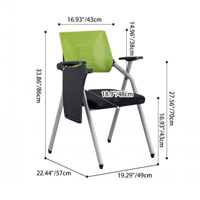 Modern Minimalist Mesh Sponge Metal Square Desk Chair Foldable Backrest With Table Plate For Home Office