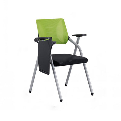 Modern Minimalist Mesh Sponge Metal Square Desk Chair Foldable Backrest With Table Plate For Home Office