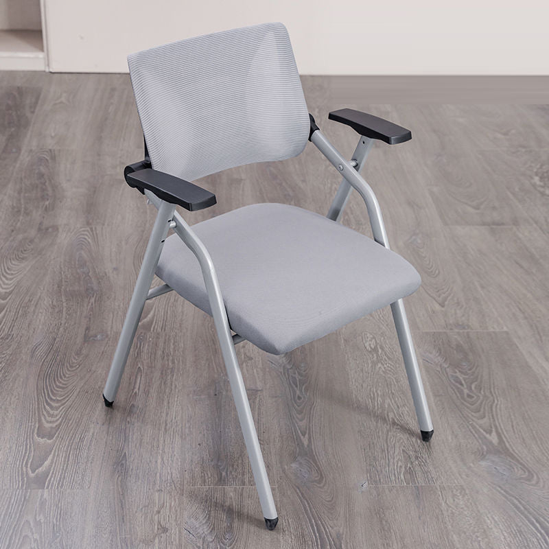 Modern Minimalist Mesh Sponge Metal Square Desk Chair Foldable Backrest With Table Plate For Home Office