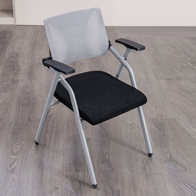 Modern Minimalist Mesh Sponge Metal Square Desk Chair Foldable Backrest With Table Plate For Home Office