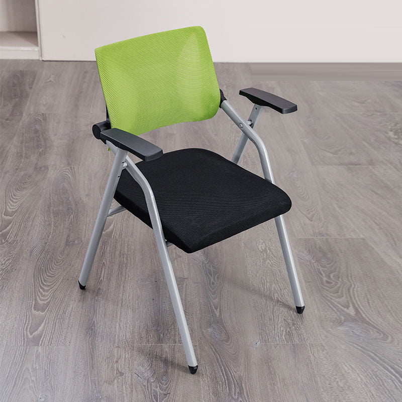 Modern Minimalist Mesh Sponge Metal Square Desk Chair Foldable Backrest With Table Plate For Home Office