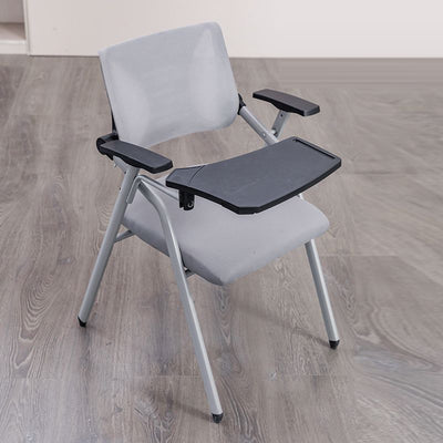 Modern Minimalist Mesh Sponge Metal Square Desk Chair Foldable Backrest With Table Plate For Home Office