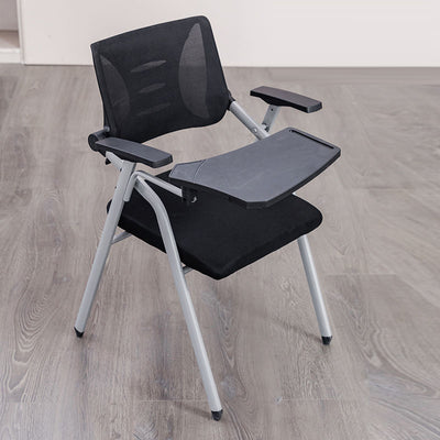 Modern Minimalist Mesh Sponge Metal Square Desk Chair Foldable Backrest With Table Plate For Home Office